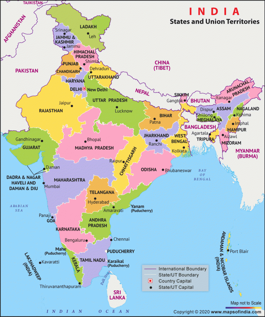 Political map of India
