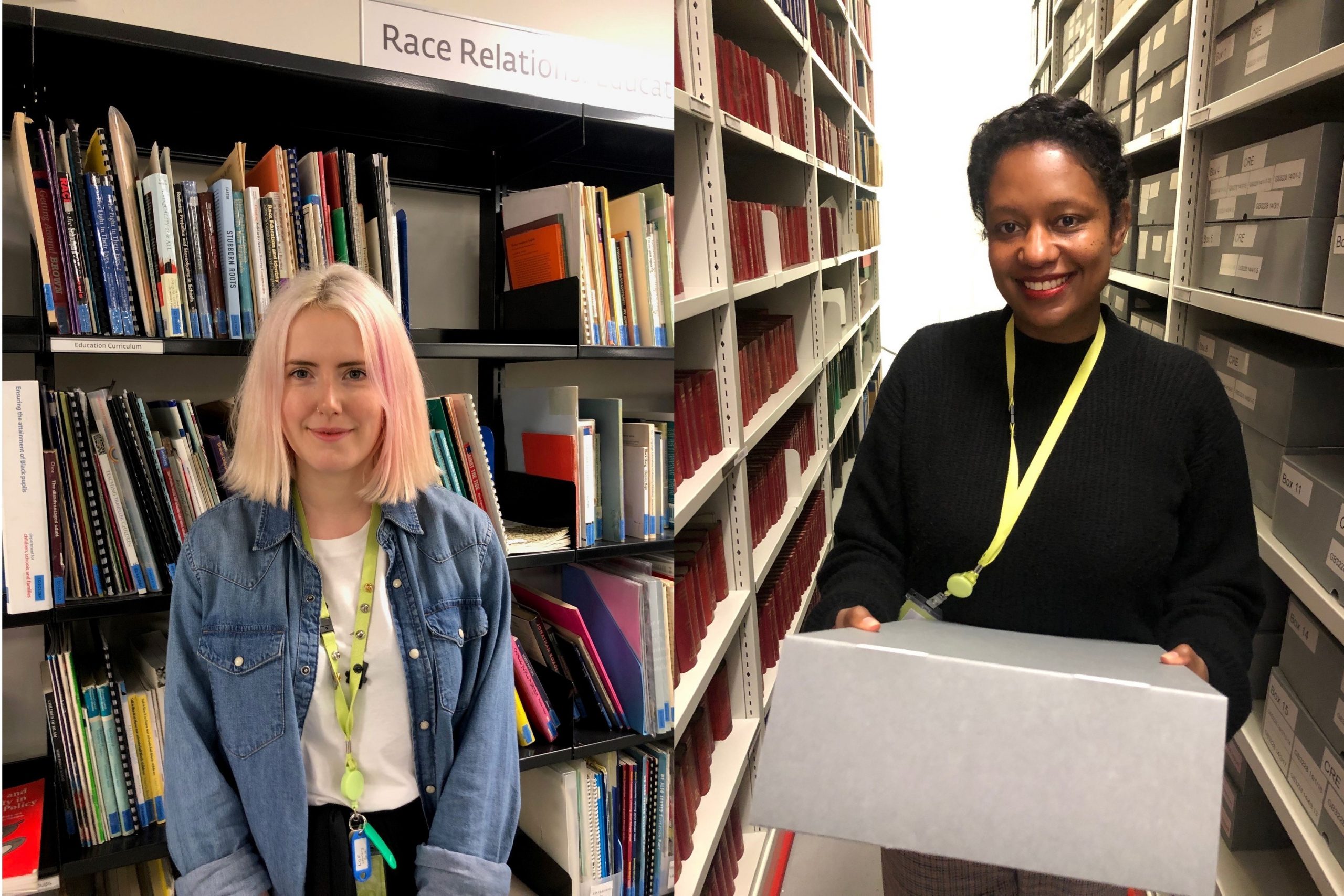 Annie in Library and Lianne in archive