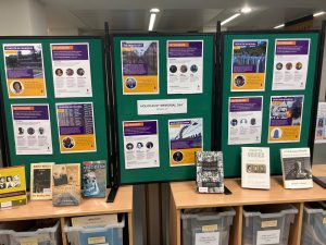 Display of books and posters for HMD