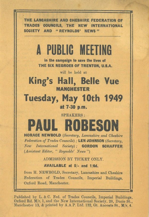 Robeson Hall Paul Robeson in Manchester – Race Archive